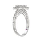 18K WHITE GOLD 1 3/4CT ROUND/MARQUISE DIAMOND LADIES RING(CENTER STONE MARQUISE DIAMOND 1CT) - Image 4