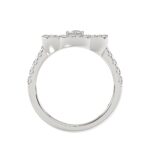 18K WHITE GOLD 1/2CT ROUND DIAMOND LADIES FASHION RING - Image 2