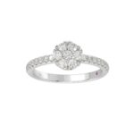 18K WHITE GOLD 1/2CT ROUND DIAMOND LADIES FASHION RING - Image 3