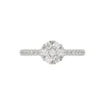 18K WHITE GOLD 1/2CT ROUND DIAMOND LADIES FASHION RING - Image 6