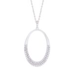 18K WHITE GOLD 1/2CT ROUND DIAMOND LADIES PENDANT WITH CHAIN