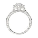 18K WHITE GOLD 1/2CT ROUND DIAMOND LADIES SEMI MOUNT RING(CENTER STONE MOUNT ROUND DIAMOND 1CT) - Image 5