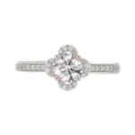 18K WHITE GOLD 1/2CT ROUND DIAMOND LADIES SEMI MOUNT RING(CENTER STONE MOUNT ROUND DIAMOND 1CT) - Image 7
