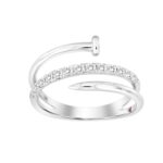 18K WHITE GOLD 1/3CT ROUND DIAMOND LADIES FASHION RING