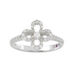 18K WHITE GOLD 1/3CT ROUND DIAMOND LADIES FASHION RING