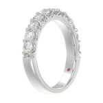 18K WHITE GOLD 1CT ROUND/PINK SAPPHIRE DIAMOND LADIES BAND - Image 3