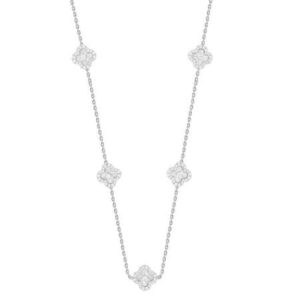 18K WHITE GOLD 2 1/2CT ROUND DIAMOND LADIES NECKLACE
