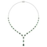 18K WHITE GOLD 8 1/2CT ROUND/PEAR DIAMOND LADIES NECKLACE