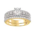 18K YELLOW GOLD 1 1/2CT ROUND/BAGUETTE DIAMOND LADIES RING(CENTER STONE ROUND DIAMOND 7/8CT) - Image 3