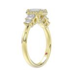 18K YELLOW GOLD 1 1/2CT ROUND/EMERALD DIAMOND LADIES RING(CENTER STONE EMERALD DIAMOND 3/4CT) - Image 2