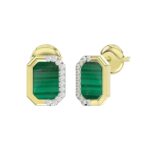 18K YELLOW GOLD 1/10CT ROUND DIAMOND LADIES EARRINGS - Image 3
