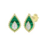 18K YELLOW GOLD 1/10CT ROUND DIAMOND LADIES EARRINGS - Image 3