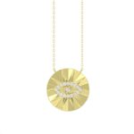 18K YELLOW GOLD 1/10CT ROUND DIAMOND LADIES NECKLACE