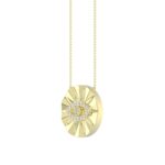 18K YELLOW GOLD 1/10CT ROUND DIAMOND LADIES NECKLACE - Image 2
