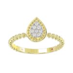 18K YELLOW GOLD 1/10CT ROUND DIAMOND LADIES RING