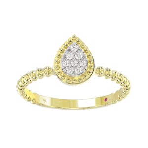 18K YELLOW GOLD 1/10CT ROUND DIAMOND LADIES RING
