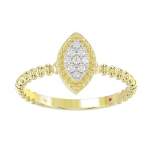 18K YELLOW GOLD 1/10CT ROUND DIAMOND LADIES RING