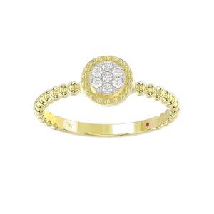 18K YELLOW GOLD 1/10CT ROUND DIAMOND LADIES RING