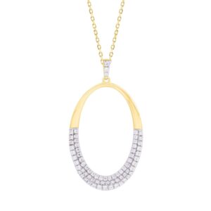 18K YELLOW GOLD 1/2CT ROUND DIAMOND LADIES PENDANT WITH CHAIN