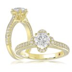 18K YELLOW GOLD 1/2CT ROUND DIAMOND LADIES SEMI MOUNT RING