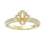 18K YELLOW GOLD 1/2CT ROUND DIAMOND LADIES SEMI MOUNT RING - Image 2