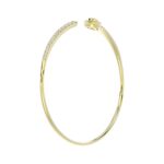 18K YELLOW GOLD 1/2CT ROUND/BAGUETTE DIAMOND LADIES BANGLE (SOFT WHITE ENAMEL) - Image 2