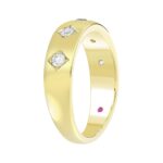 18K YELLOW GOLD 1/4CT ROUND DIAMOND LADIES BAND - Image 3