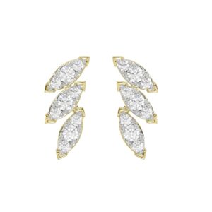18K YELLOW GOLD 1/5CT ROUND DIAMOND LADIES EARRINGS