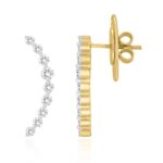 18K YELLOW GOLD 3/4CT ROUND DIAMOND LADIES EARRINGS - Image 2