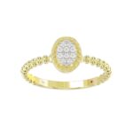 10K YELLOW GOLD 1/10CT ROUND/PINK SAPPHIRE DIAMOND LADIES RING