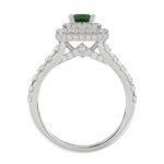 14K WHITE GOLD 1 1/3CT ROUND/PRINCESS DIAMOND LADIES FASHION RING(COLOR STONE PRINCESS GREEN EMERALD DIAMOND 1/4 CT) - Image 4