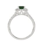 14K WHITE GOLD 1 5/8CT ROUND/BAGUETTE/EMERALD DIAMOND LADIES FASHION RING(CENTER STONE GREEN EMERALD DIAMOND 1CT) - Image 4