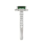 14K WHITE GOLD 1 5/8CT ROUND/BAGUETTE/EMERALD DIAMOND LADIES FASHION RING(CENTER STONE GREEN EMERALD DIAMOND 1CT) - Image 5