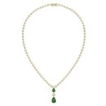 14K WHITE GOLD/YELLOW GOLD 5 3/4CT ROUND/BAGUETTE/PEAR DIAMOND LADIES NECKLACE