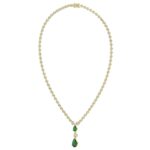 14K WHITE GOLD/YELLOW GOLD 5 3/4CT ROUND/BAGUETTE/PEAR DIAMOND LADIES NECKLACE - Image 3