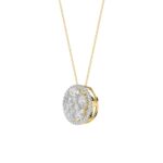 14K YELLOW GOLD 2 3/8CT ROUND/OVAL DIAMOND LADIES PENDANT WITH CHAIN (COLOR STONE OVAL DIAMOND 1 3/4CT) - Image 3