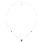 18K WHITE GOLD 1/2CT ROUND/EMERALD DIAMOND LADIES NECKLACE(COLOR STONE EMERALD DIAMOND 1/2CT)