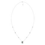 18K WHITE GOLD 1/2CT ROUND/EMERALD DIAMOND LADIES NECKLACE(COLOR STONE EMERALD DIAMOND 1/2CT) - Image 3