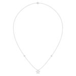 18K WHITE GOLD 1/3CT ROUND/BAGUETTE DIAMOND LADIES NECKLACE