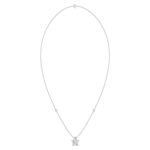 18K WHITE GOLD 1/3CT ROUND/BAGUETTE DIAMOND LADIES NECKLACE - Image 3