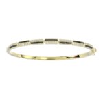 18K YELLOW GOLD 1/2CT ROUND DIAMOND LADIES BANGLE (MIDNIGHT BLACK ENAMEL)
