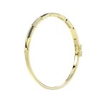 18K YELLOW GOLD 1/2CT ROUND DIAMOND LADIES BANGLE (MIDNIGHT BLACK ENAMEL) - Image 3