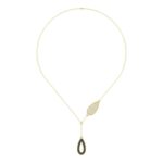 18K YELLOW GOLD 1/6CT ROUND DIAMOND LADIES NECKLACE (MIDNIGHT BLACK ENAMEL)