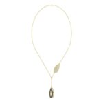 18K YELLOW GOLD 1/6CT ROUND DIAMOND LADIES NECKLACE (MIDNIGHT BLACK ENAMEL) - Image 3