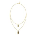 18K YELLOW GOLD 1/6CT ROUND/BAGUETTE DIAMOND LADIES NECKLACE (MIDNIGHT BLACK ENAMEL) - Image 3