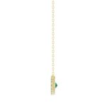 18K YELLOW GOLD 7/8CT ROUND/MARQUISE DIAMOND LADIES NECKLACE(COLOR STONE MARQUISE GREEN EMERALD DIAMOND 3/4CT) - Image 3