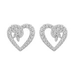 14K WHITE GOLD 1/2CT ROUND DIAMOND LADIES EARRINGS