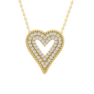 18K YELLOW GOLD 1/3CT ROUND DIAMOND LADIES NECKLACE