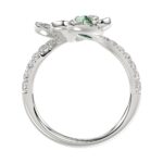 18K WHITE GOLD 1 1/6CT ROUND/PEAR DIAMOND LADIES RING(COLOR STONE PEAR GREEN EMERALD DIAMOND 1/3CT) - Image 3