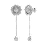 18K WHITE GOLD 1/2CT ROUND DIAMOND LADIES EARRINGS - Image 2